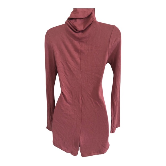 Rose mauve soft knit button front long sleeve hoodie romper size large brand new - Picture 6 of 13